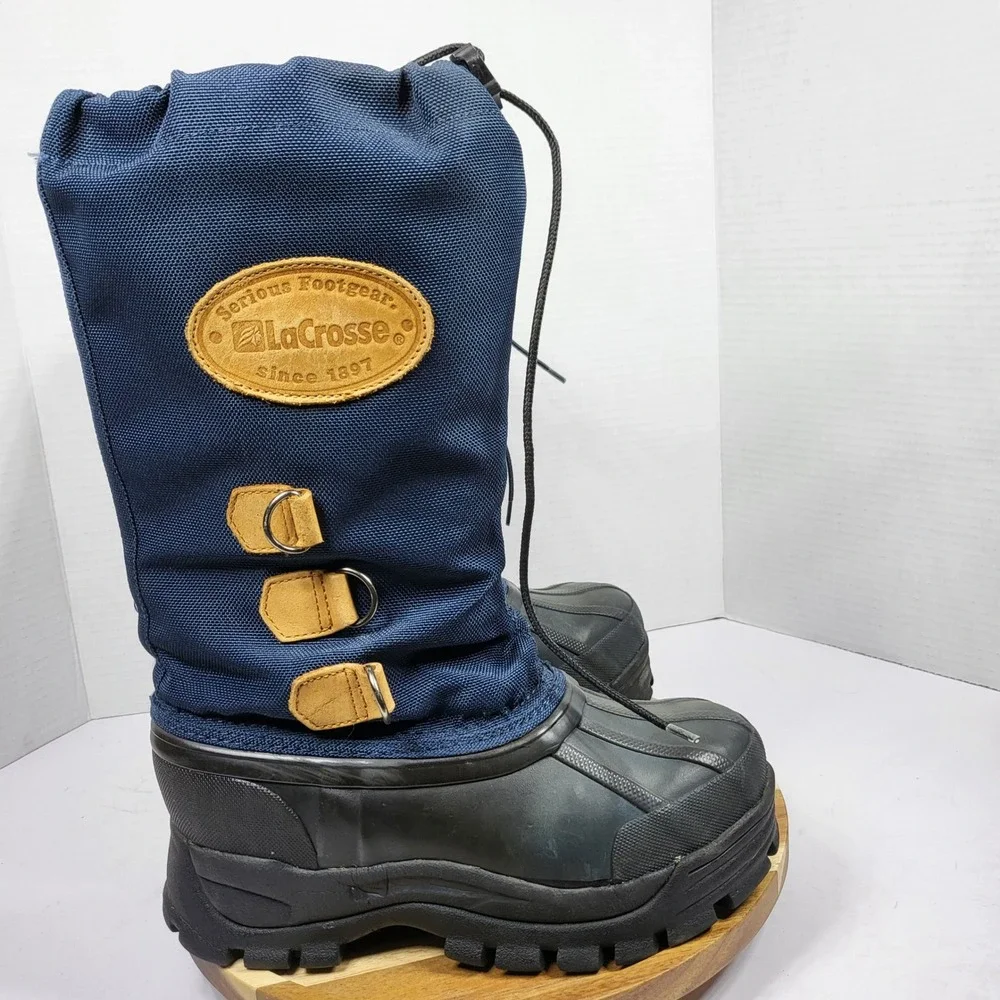 LaCrosse‎ Women Vintage Y2K Navy Blue Waterproof Pac Winter Snow Boots Size 6